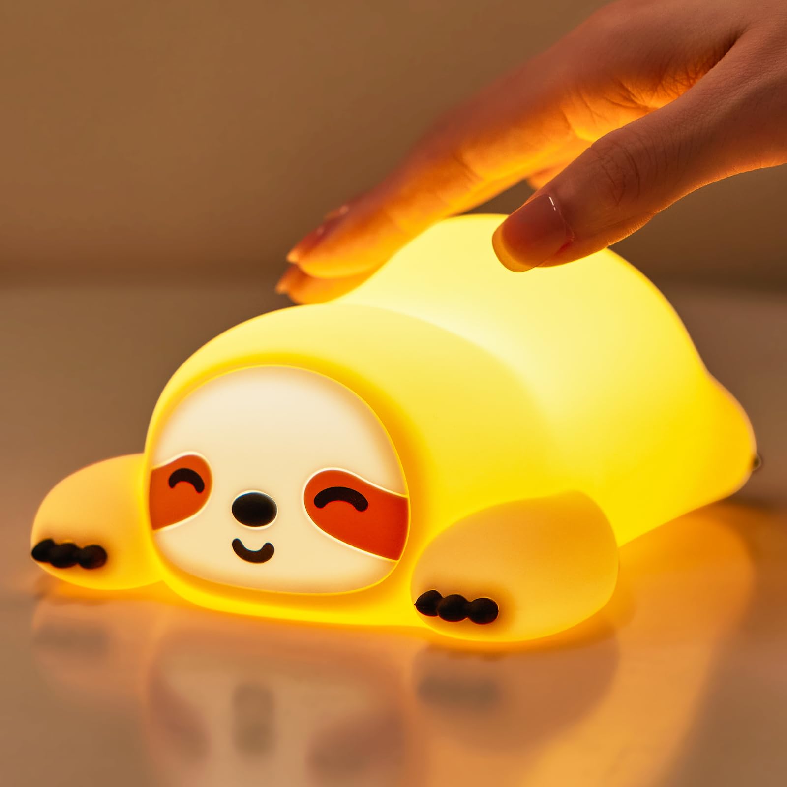 Withosent Nachtlicht Kinder, Faultier Lampe Silikon Soft Tou