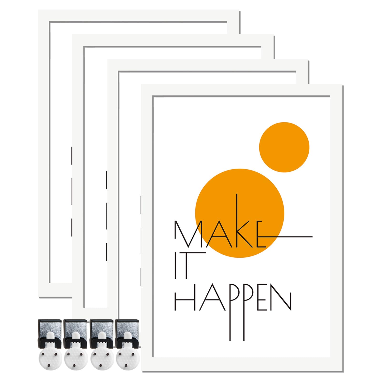 ijuerybai 4x6 Picture Frame Set of 4, White 4 x 6 Frame Collage High Transparent Wall Gallery