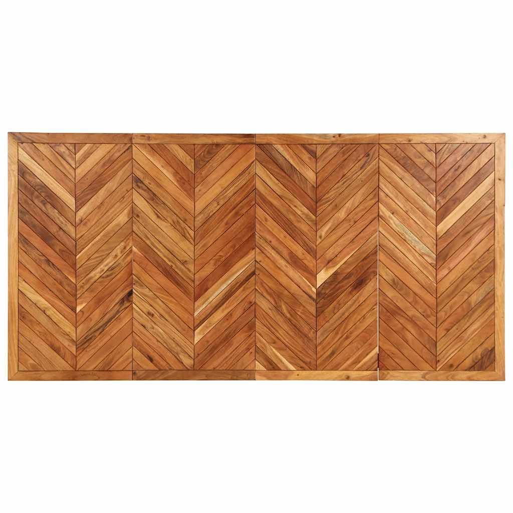 Esstisch Massivholz Akazie 200x100x75 cm mit pulverbeschichtetem Stahlgestell, Esszimmertisch ausziehbar und stabil für Küche Wohnzimmer Essbereich