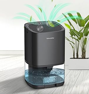 VINIFREDY Dehumidifier 1000ML, Dehumidifiers for Drying Home, 7 Colours LED Light Small Portable Dehumidifier for Bedroom, Quiet Mini Bathroom Dehumidifier Machine with Auto Shut Off for House (Black)