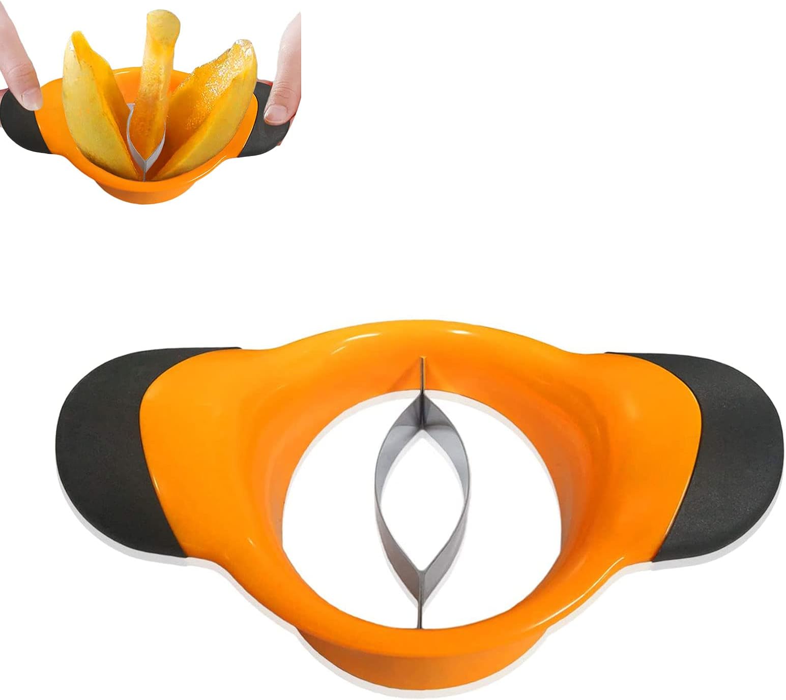 Mango  Slicer -  Mango  Peeler -  Mango  Cutter -  Mango  Core Pitter -  Mango  Corer for Sliced  Mango  -  Mango  Splitter with Sharp Stainless Steel Blade and Easy Grip Handles