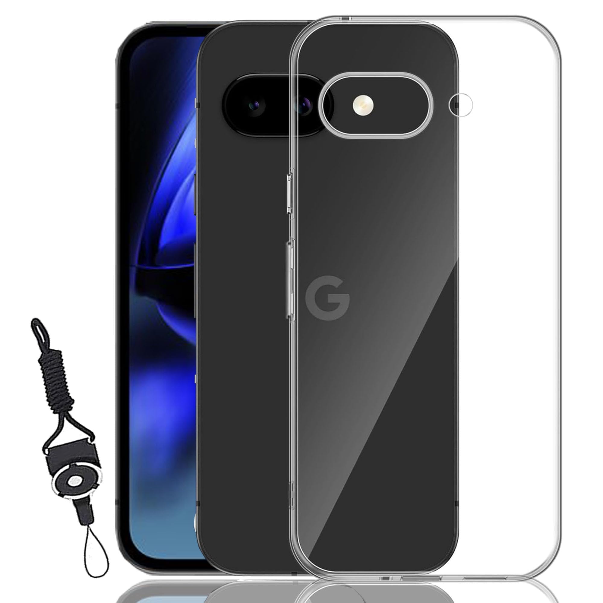 Nutmeg 対応 Google Pixel 9a 用の ケース クリア 耐衝撃 透明TPU 軽薄 グーグルピクセル9a 用の カバー クリア ソフトカバー ストラップホール付 高い透明度 携帯に便利 指紋防止 黄変防止 落下防止 耐衝撃 傷つけ防止 保護ケース