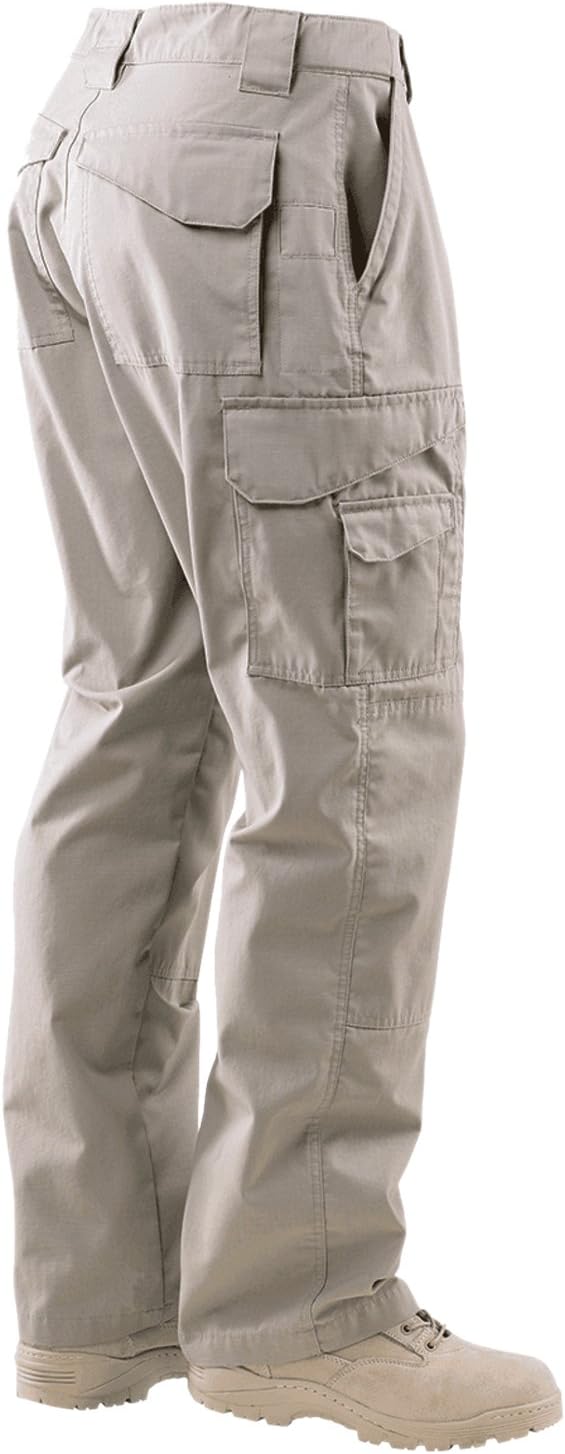 Tru-Spec 24-7 Original Tactical Pants for Men, Cotton Canvas, Durable, Concealed Carry, Reinforced, Ergonomic Fit, Multiple Pockets, Khaki - 40W x 32L