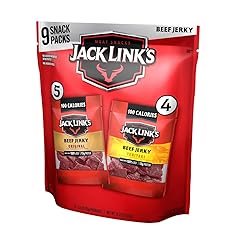 Jack Link's Beef Jerky Variety Pack - Includes Original and Teriyaki Jerky, Bulk Protein Snack Pack, Good Source of Protein, Meat Snacks Made with 100% Beef, Individual Bags - 1.25 Oz (Pack of 9)