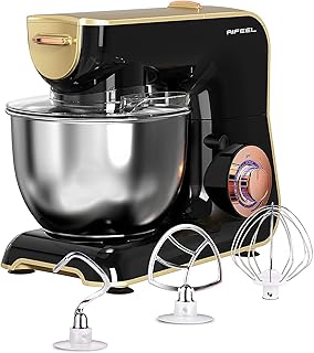 Aifeel Blender 800W Mélangeur de cuisine électrique avec bol de 4,5 L, fouet, crochet pétrisseur, batteur, protection anti-éclaboussures