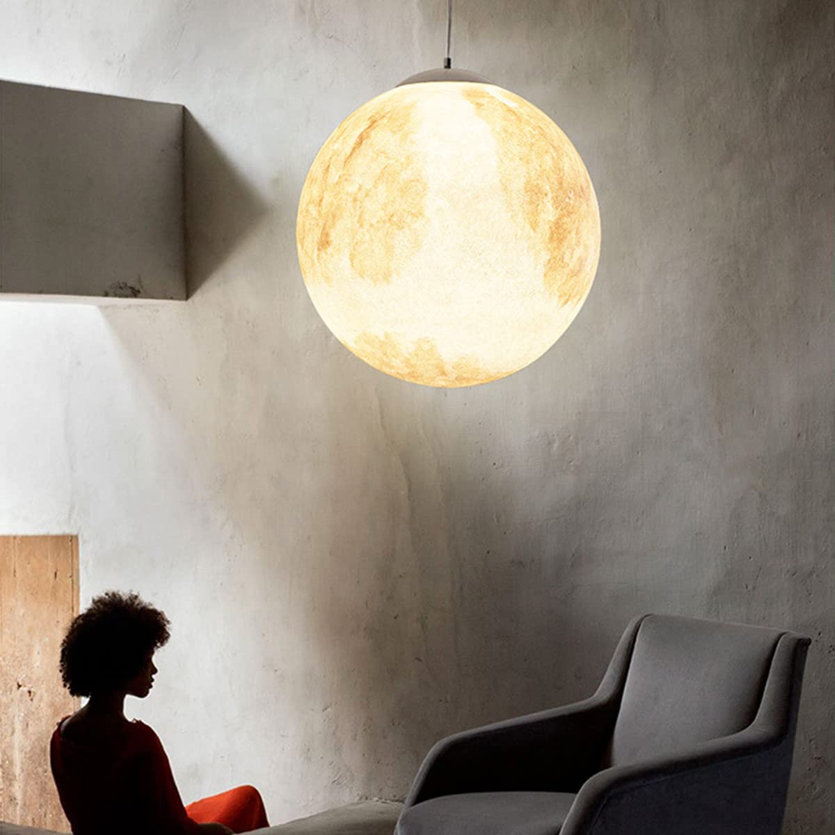 3D-print maan hanglamp plafond - Universum Planet nachtlamp creatieve lantaarn restaurant bar thuis kinderen slaapkamer LED hangende verlichting ( gloeilamp is niet inbegrepen