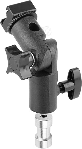 Miniatura 7 de Soporte de flash Anwenk actualizado con soporte de luz flash con soporte para paraguas giratorio, compatible con flash de cámara Canon Nikon Pentax