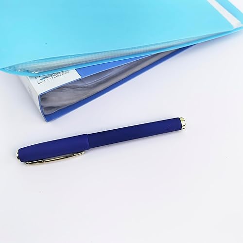 Miniatura 5 de Fengtaiyuan Bolígrafos de tinta de gel azul, cómodo agarre antideslizante, tinta azul, punta gruesa, 0.039 in, tinta duradera y de secado rápido,