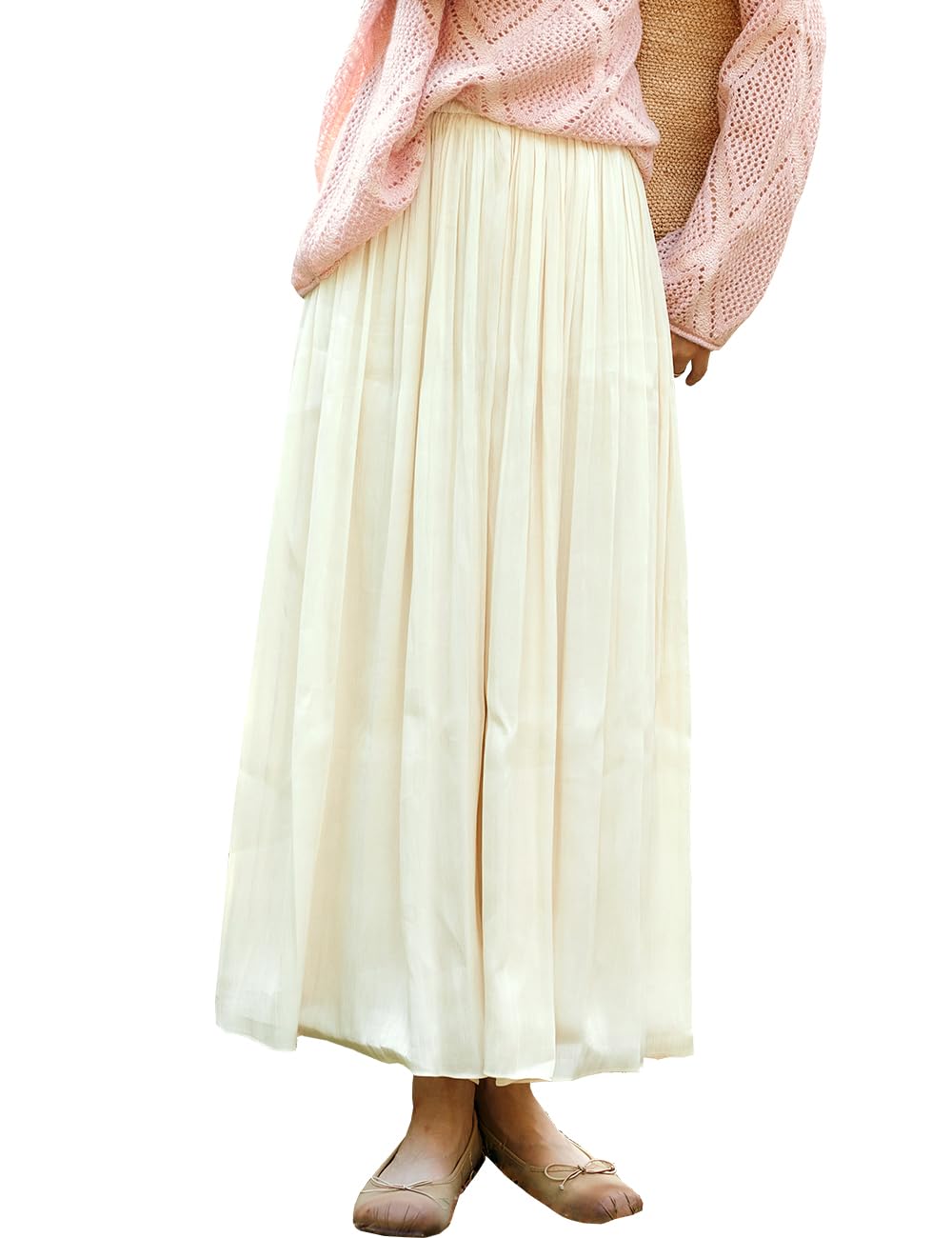 Womens High Waist Wide Leg Pants Loose Lightweight Flowing Beach Palazzo Culottes