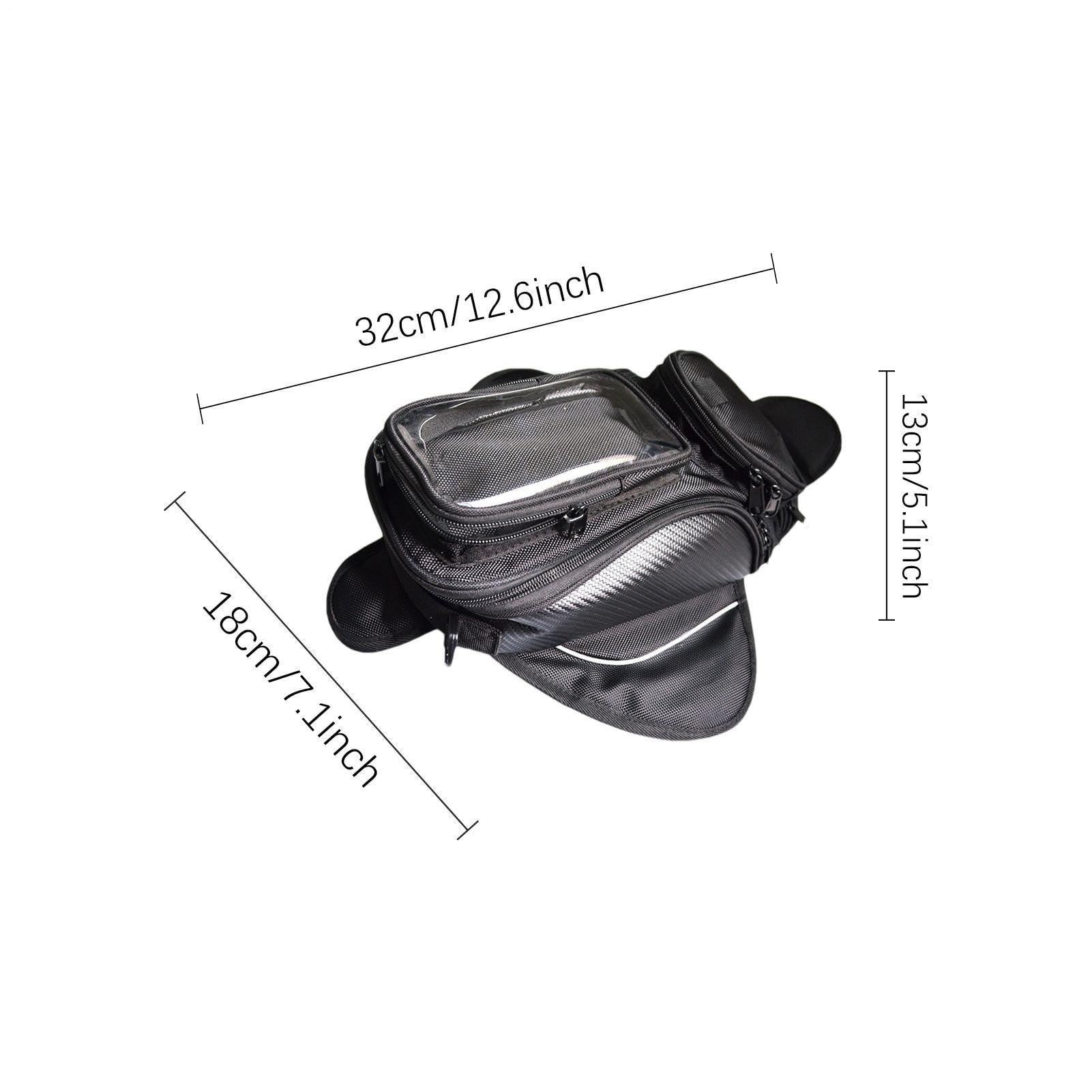 Borsa da serbatoio magnetica per moto - Confezione di custodia con custodia superiore tubolare resistente all'acqua, portapacchi da sella per motocicletta | Supporto robusto e sicuro a sgancio rapido