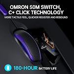 RAPOO VT9Pro4K Wireless Gaming Mouse - 26000 DPI, Superlight 4K Polling Gaming Mouse, PAW 3398 Sensor Optical Mouse for PC Laptop, 10 Programmable Buttons, 180h Battery Life, On-Board Memory, Black