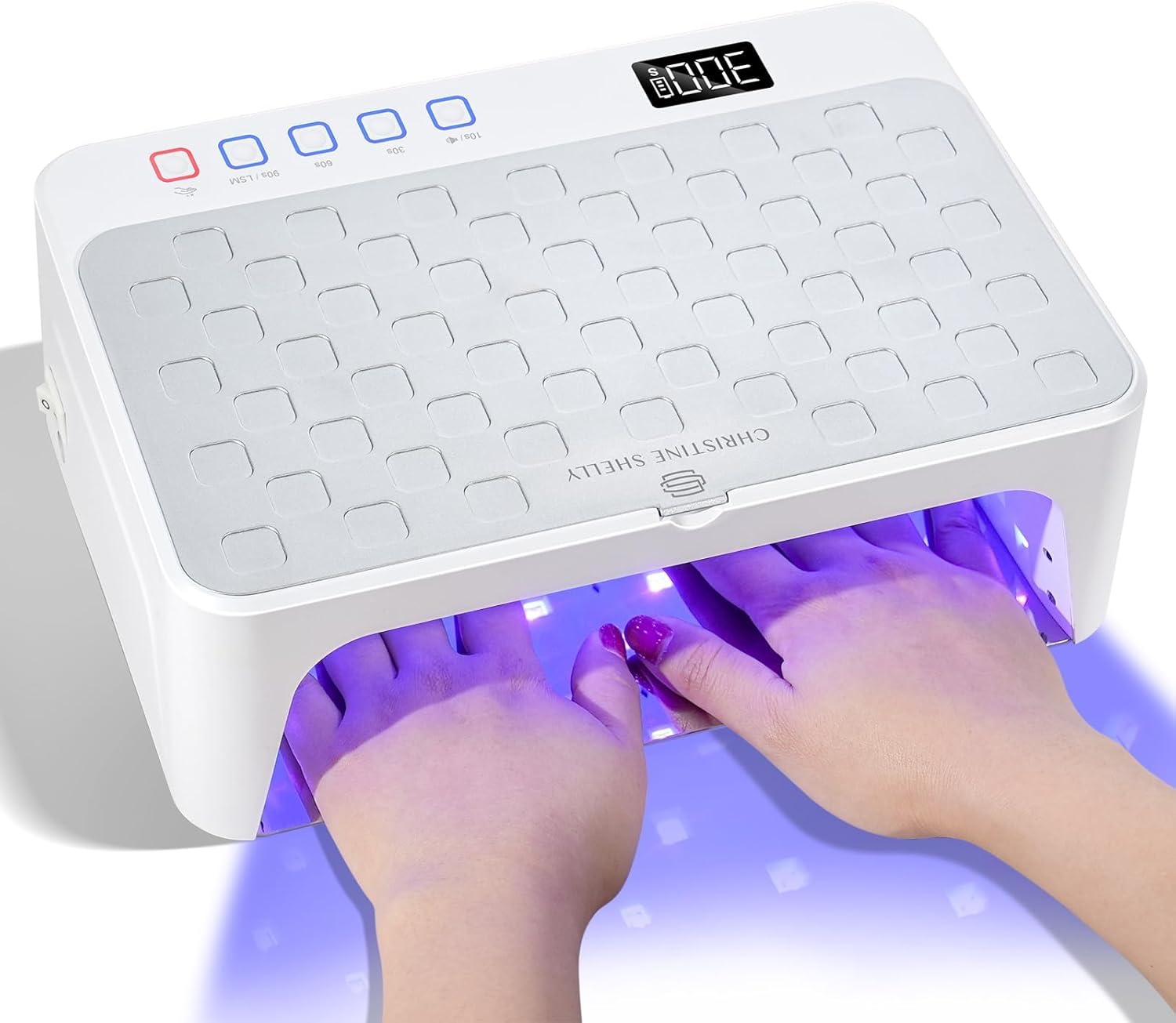 UV LED Nail Lamp, Rechargeable UV Light for Gel Nails, Luxury Nail Dryer, Curing Lamp for Gel Polish Dryer, Two Hand with Special Red Light Skincare, 4+2 Timer