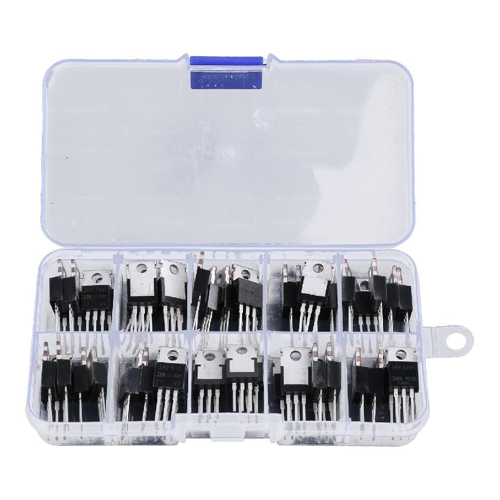 Kit Transistors Mosfet Série IRF 50 Pièces 10 Types Comprenant IRFZ44 IRF510 IRF IRF530 IRF540 IRF640 IRF740 IRF840 Kit Transistors Mosfet