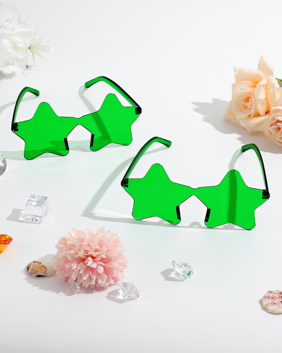 20 Pairs Rimless Star Sunglasses Bulk Transparent Candy Color Star Glasses for Women Men Party Favors - Image 3