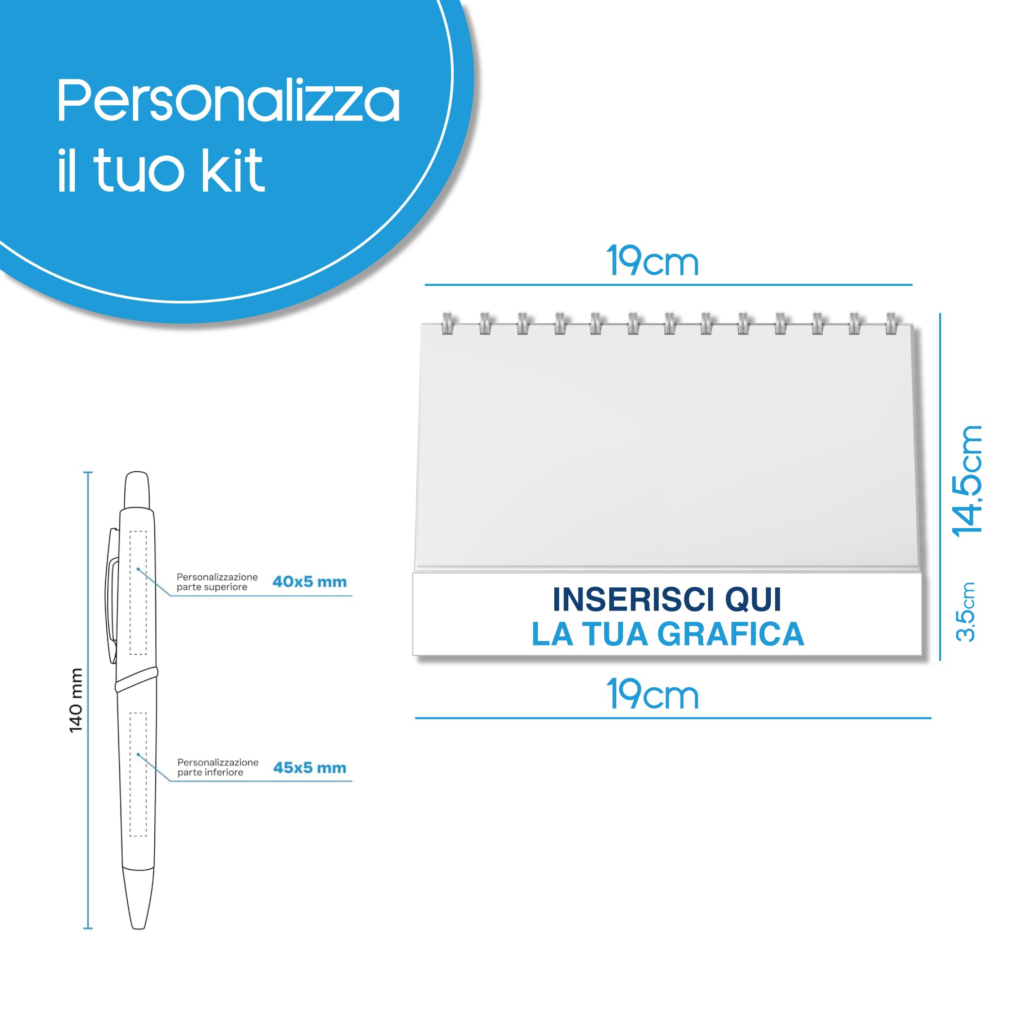 Combo Calendari da tavolo 2026 + Penne Personalizzabili 100+100 Organizza e Promuovi la Tua Attività in Modo Efficace – Ideale per Uffici, Case, Regali Aziendali, Studenti e Professionisti (Rosso)