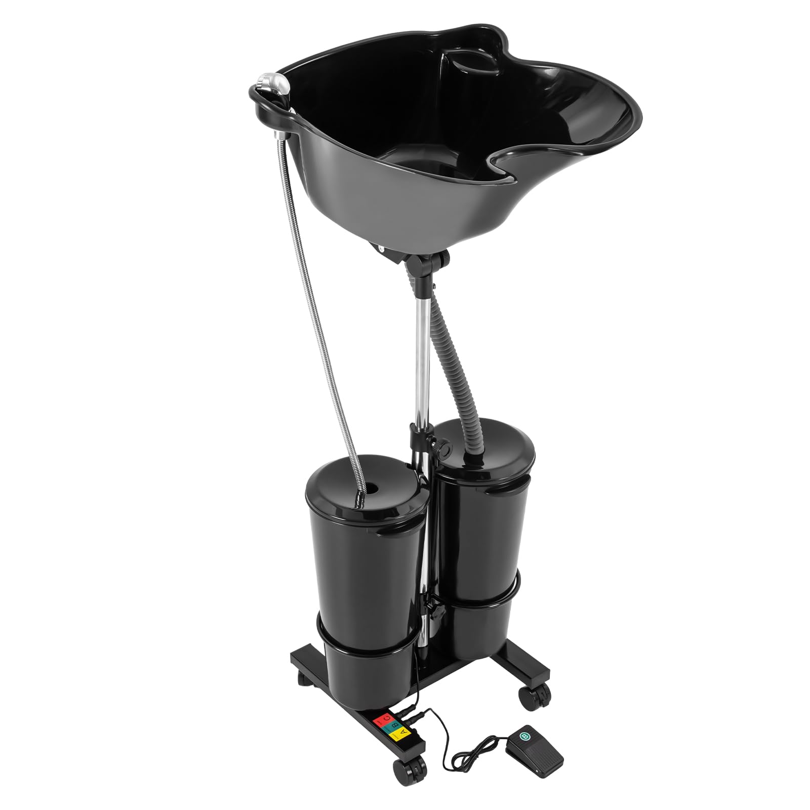 Lavabo móvil de peluquería Lavabo portátil de lavado hacia atrás Salón de peluquería Lavado Lavabo de champú moderno Polipropileno Independiente 48,5 cm x 37,5 cm x 30 cm