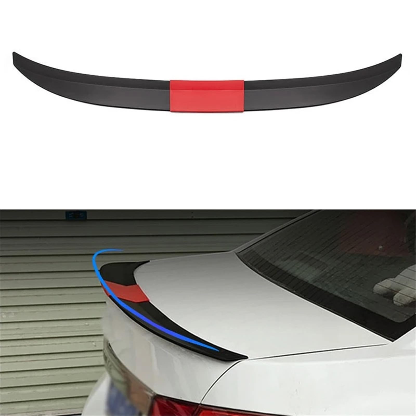 Spoiler in fibra di carbonio for auto, fai da te, rimontaggio, portellone del bagagliaio, universale, compatibile con BMW, Toyota, Honda, Kia, Hyundai, Opel, Mazda, VW, Tuning(Carbon fiber black)
