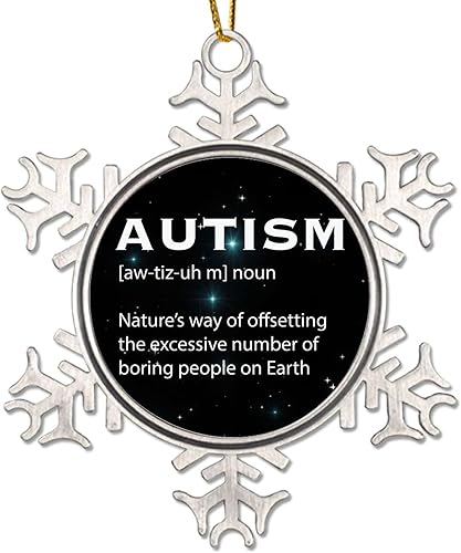 Decoraciones de conciencia sobre el autismo, adornos de Navidad de copo de nieve de metal, regalo para autismo, explicar el camino de la naturaleza, disponible en Yaxa Venezuela