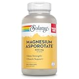 Solaray Magnesium Asporotate 400 mg, Chelated Magnesium Supplement for Bone Health, Muscle & Nerve Function Support