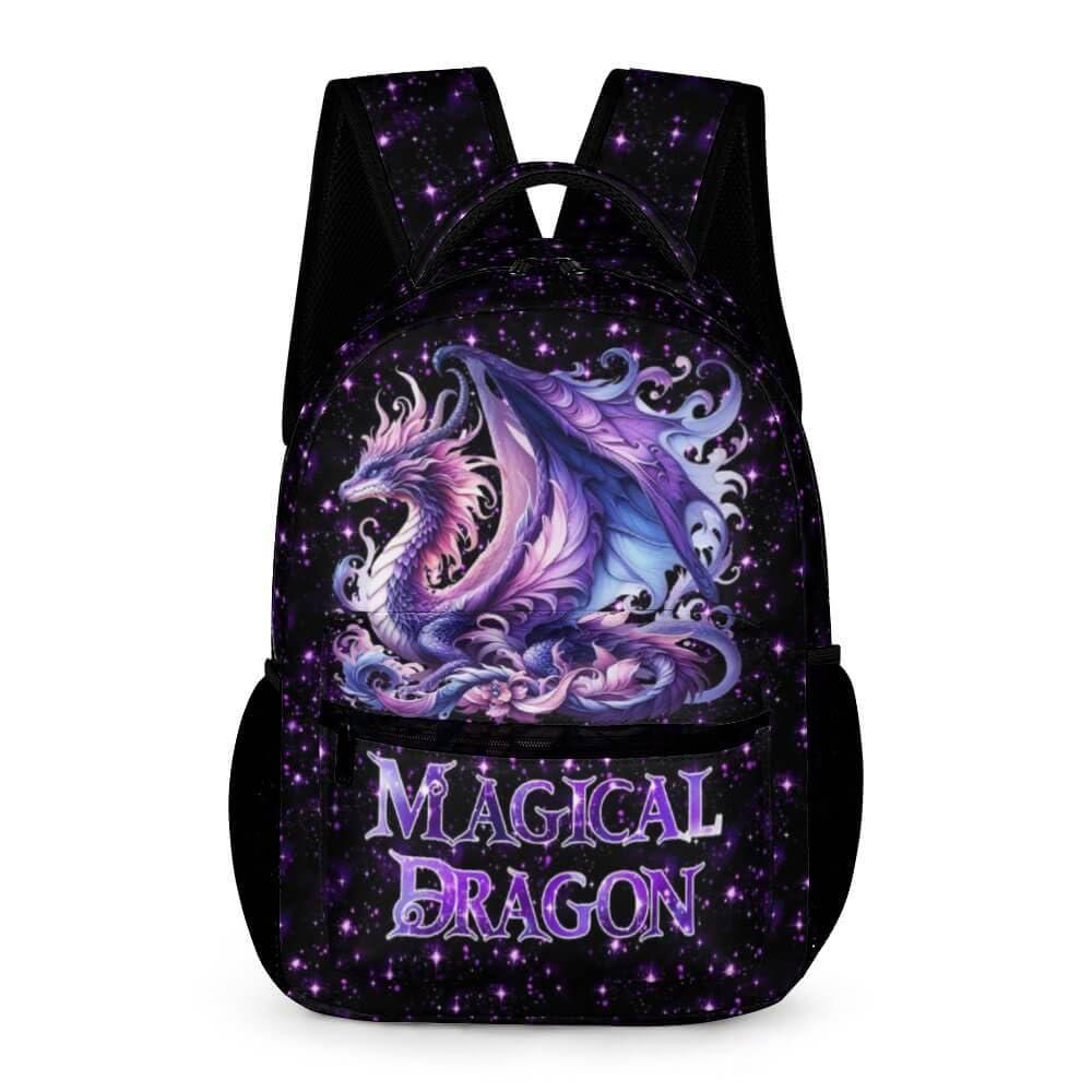 Homieblanket Dragon Backpack for Kids Girls Boys School, 16 Inches Cute Dragons Theme Bookbag, Adjustable, Lightweight, Large Capacity