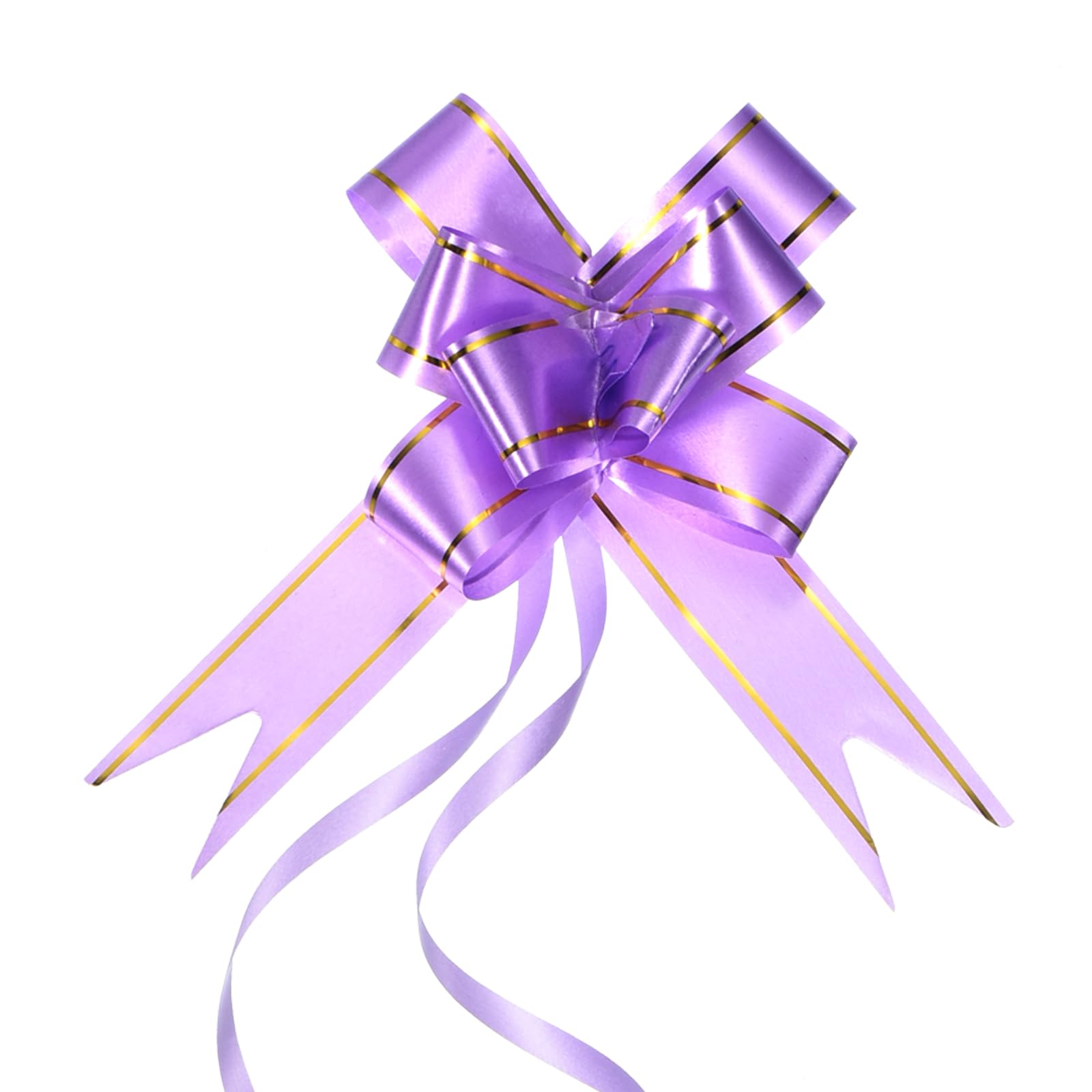 M METERXITY 40 Pack Pull Bows - Gold Thread Style Gift Wrap String Bow, (2.8" Light Purple) - Image 4