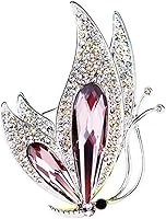 Vintage Purple Rhinestone Crystal Butterfly Brooch - Elegant Enamel Insect Pin for Women Girls Party Wear