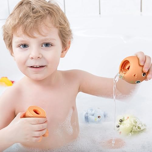 Miniatura 6 de Juguetes de baño para bebés, juguetes de baño de animales de 4 piezas para niños pequeños y bebés de 6 a 12 a 18 meses, juguetes de baño para niños