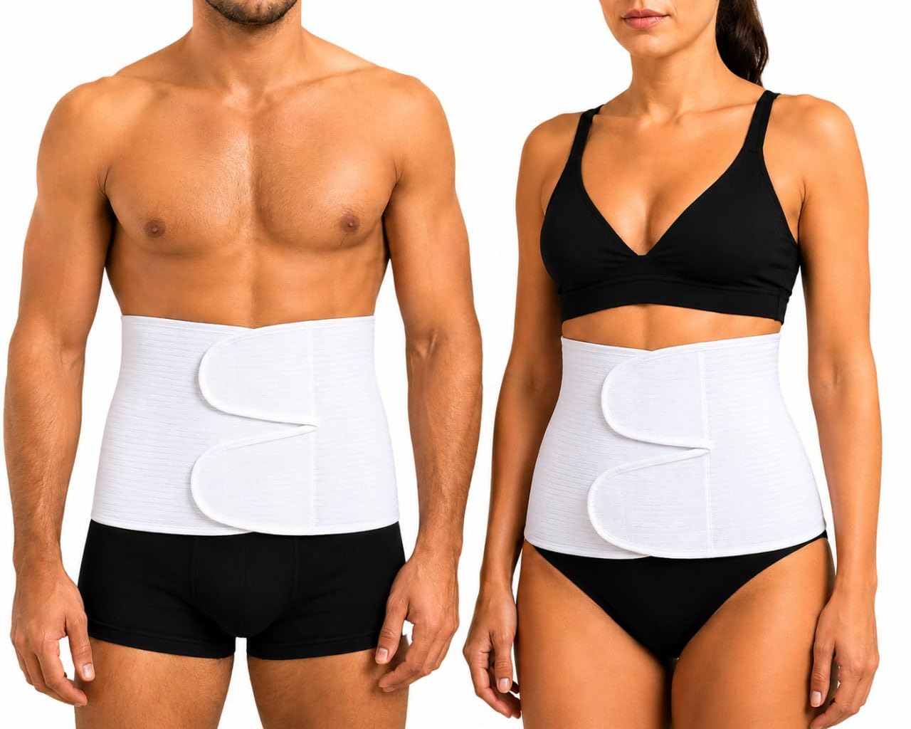 BODYPERFECT Fascia Post operatoria Unisex contenitiva Post Parto Operazione Allevia mal di schiena chiusura a strappo regolabile in Cotone (81/92 cm Girovita Addome)