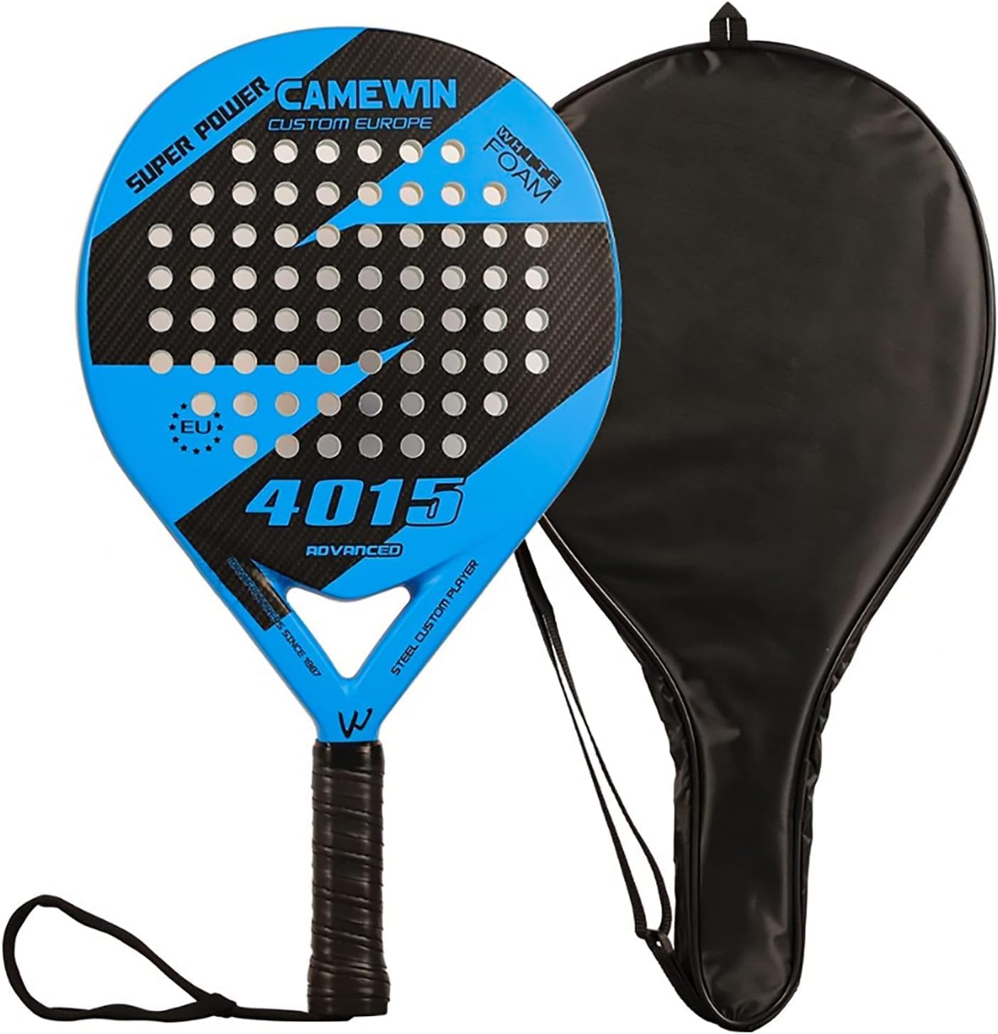 Camewin Padel Tennis Racket Carbon Fiber Diamond Shape with Bag Included (365g)