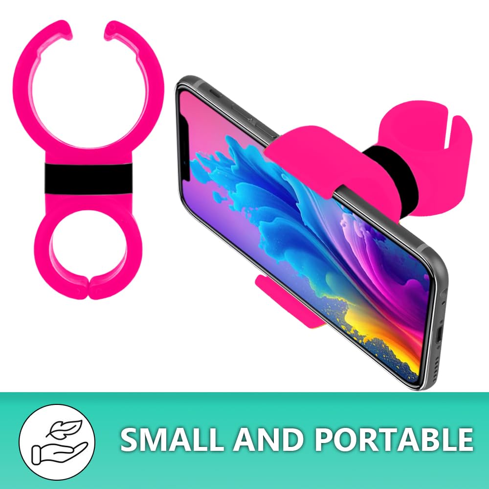 Porta telefono passeggino universale Adatto per telefoni cellulari con schermo fino a 7,5" facile da regolare Stabile e sicuro Design compatto e resistente (Fucsia)