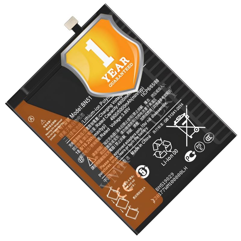 Image of Original BN51 Battery Compatible for Xiaomi Redmi 8 (M1908C3IC, MZB8255IN, M1908C3IG, M1908C3IH) | Redmi 8A (MZB8458IN, M1908C3KG, M1908C3KH) - (5000mAh) - 1 Year Warranty K7