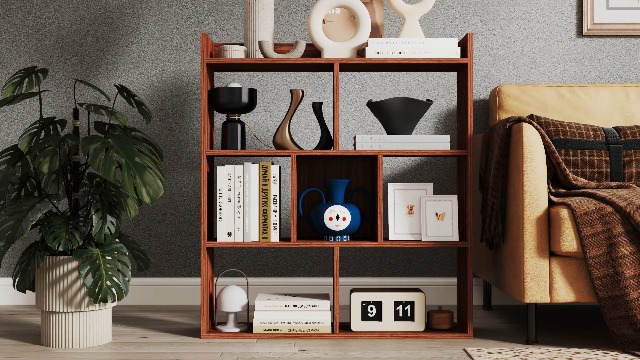 EUGAD Libreria Moderna Bianca Scaffale Espositore a 6 Cubi Mobile Autoportante per Soggiorno con