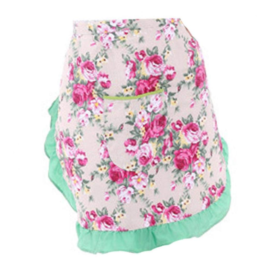 Culer Men's Green Waist Apron Cotton Half Length Apron Waiter Overalls Cooking Aprons For Wo