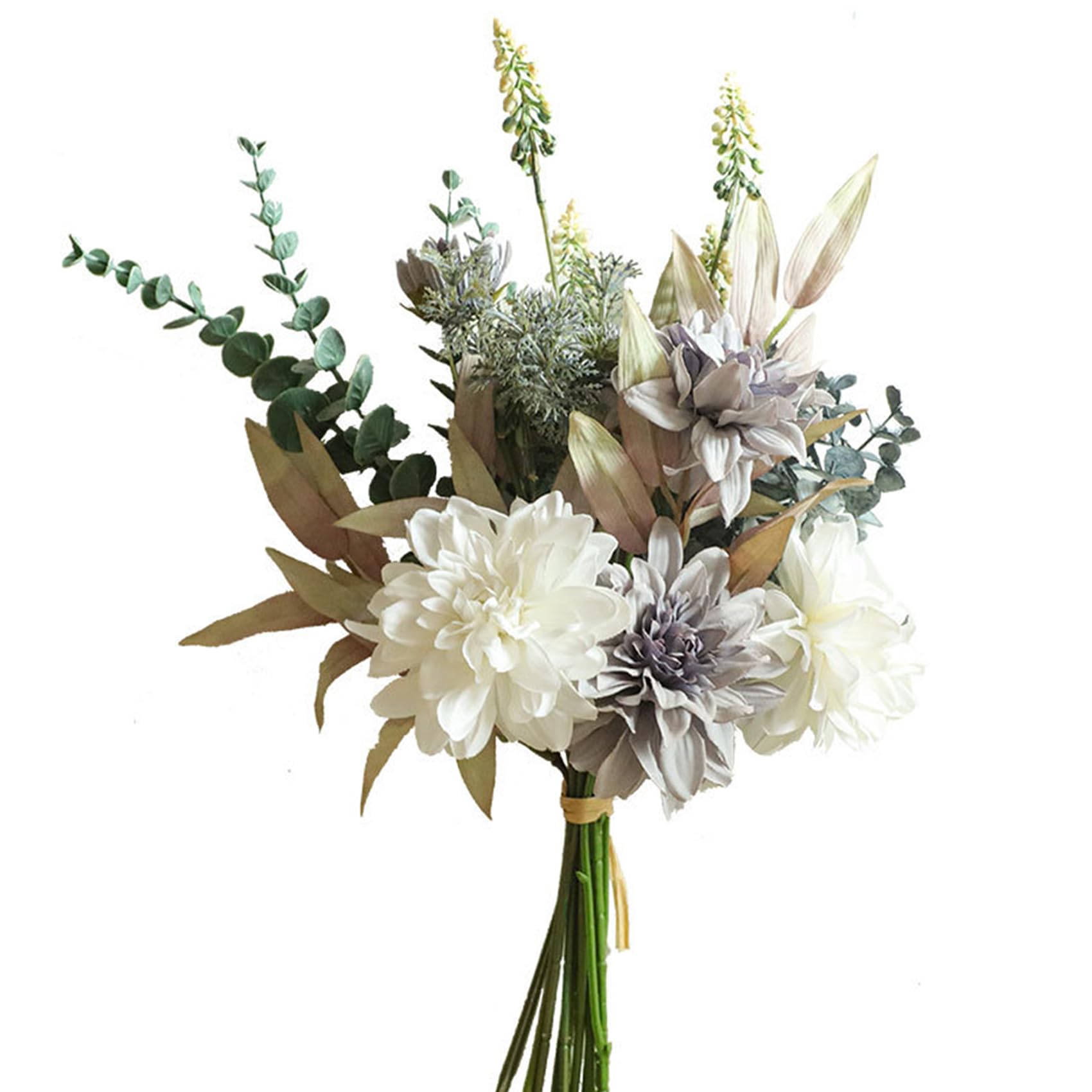 hanlongyu Flores artificiales de seda para decoración del hogar y boda, flores de imitación para mesa de comedor, plantas artificiales, arreglos florales de dalia, flores de seda para decoración