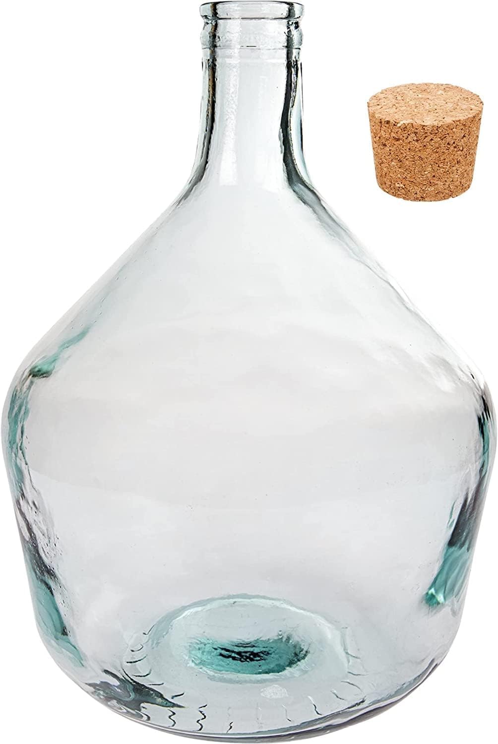 lilawelt24 Weinballon 15 L Glasballon mit Naturkorken – Gärballon aus Glas für Weinherstellung, Fermentation, Wasser, Saft, Öl und Likör