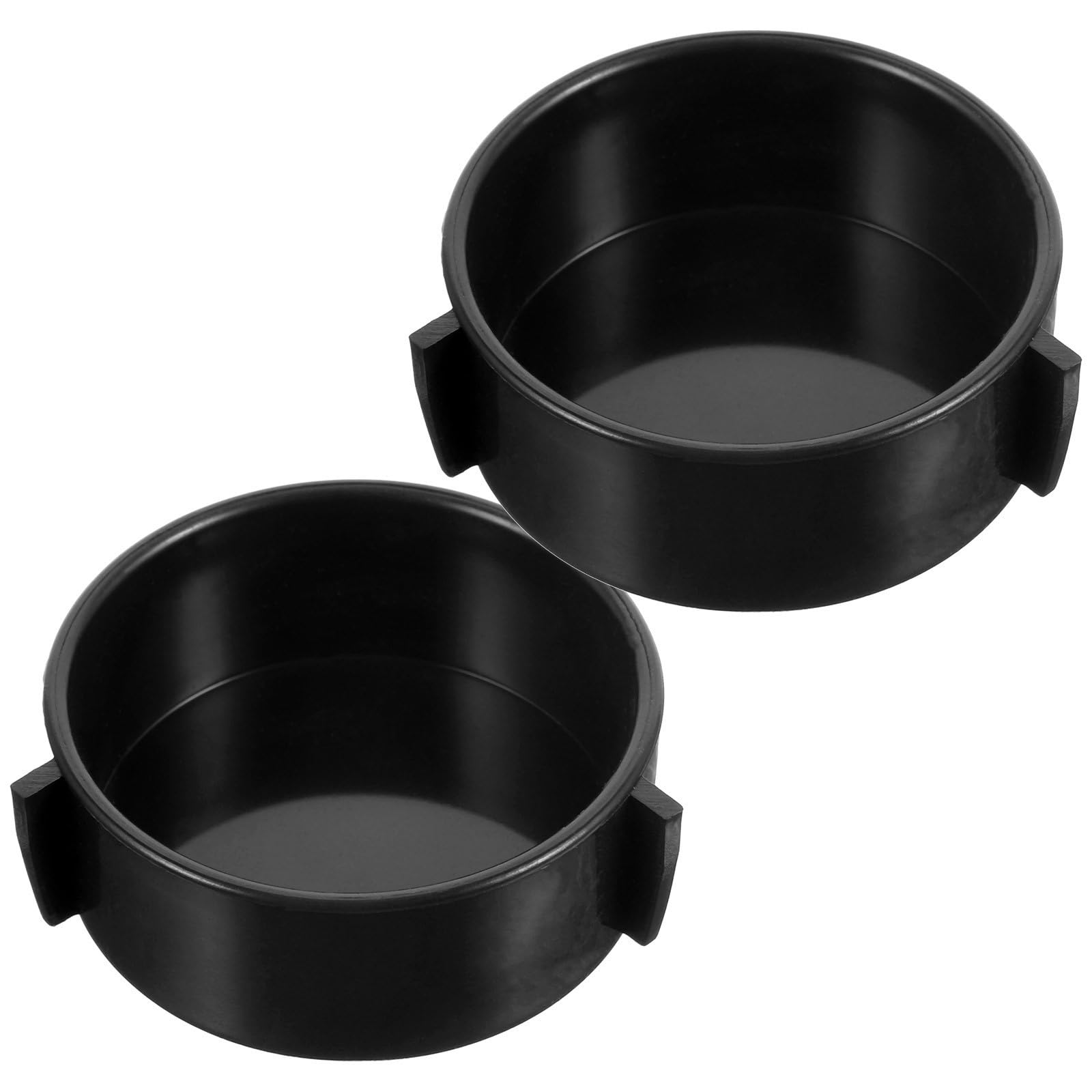 JOINPAYA 2pcs Ceramic Reptile Water and Food Bowls Black for Lizards and Hedgehogs, Easy to Clean and Safe to Use Terrarium Dishes for Feeding and Hydration
