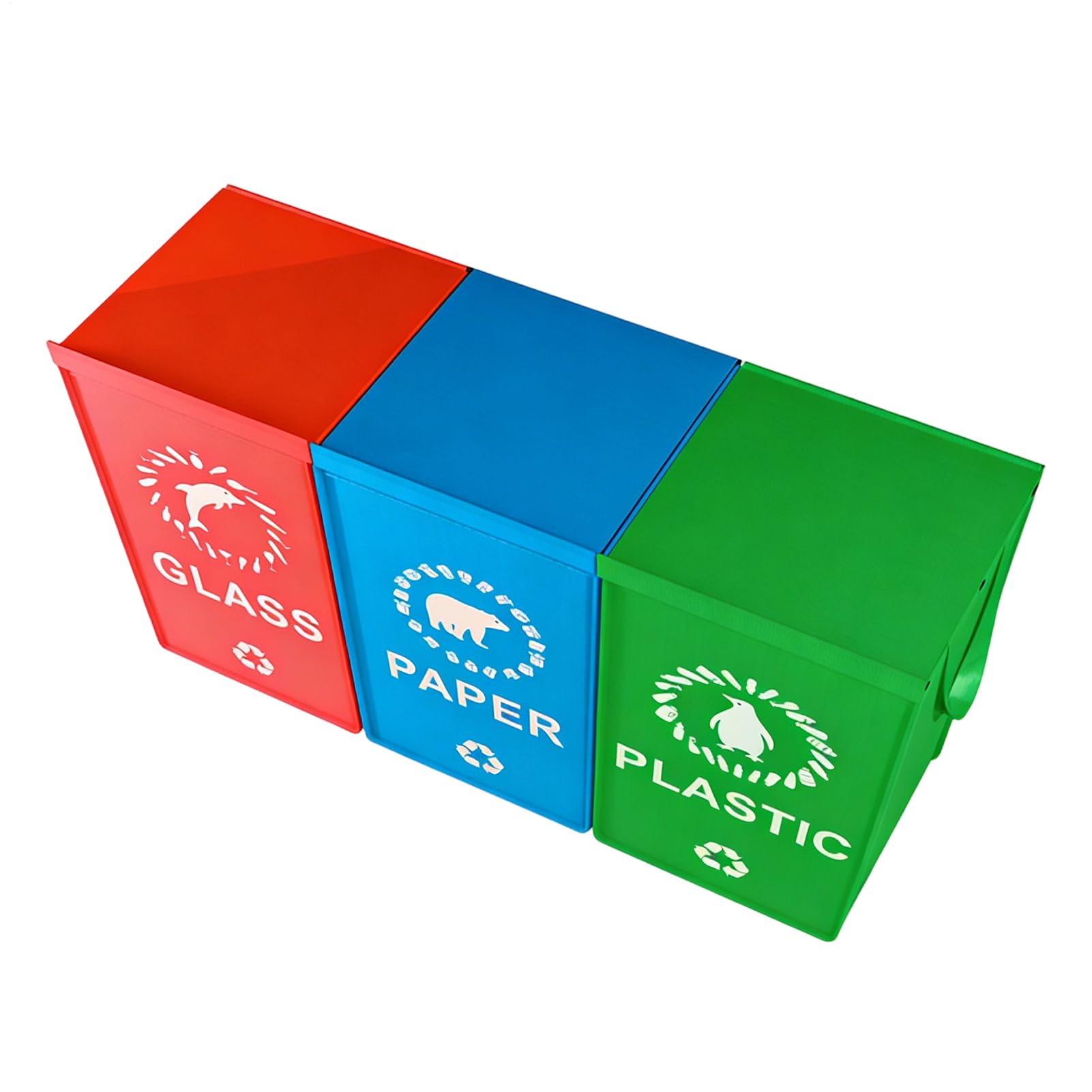 Bolsas De Reciclaje Reutilizables | Bolsas De Reciclaje Separadas | Sacss Dee Tri Impermeables Y Resistentes Con Asas | Cesta De Almacenamiento Plegable Para La Cocina | Oficina | Patio | Césped | Po
