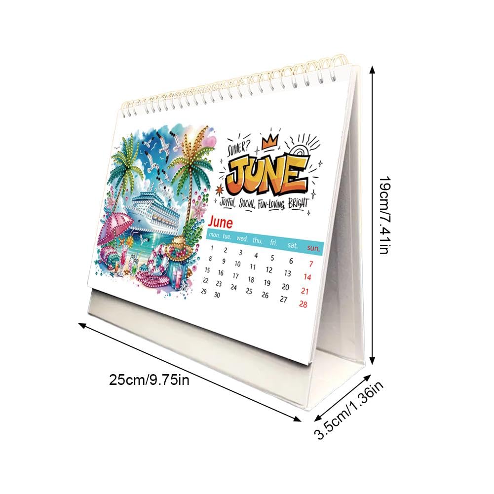 Kit Calendrier De Bureau 2026 Diamant Art à Faire Soi-Même - Planificateur Mensuel Décoratif - 11