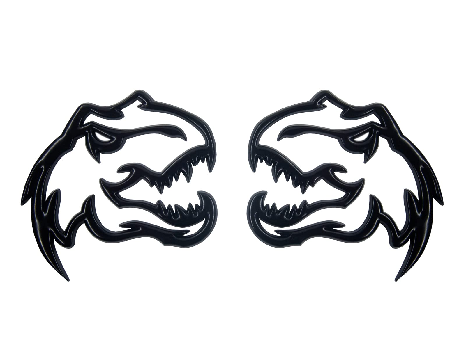 2 Pcs Dinosaur T-Rex TRX Emblem for Dodge RAM 1500 2500 3500 Charger Challenger (All Black)