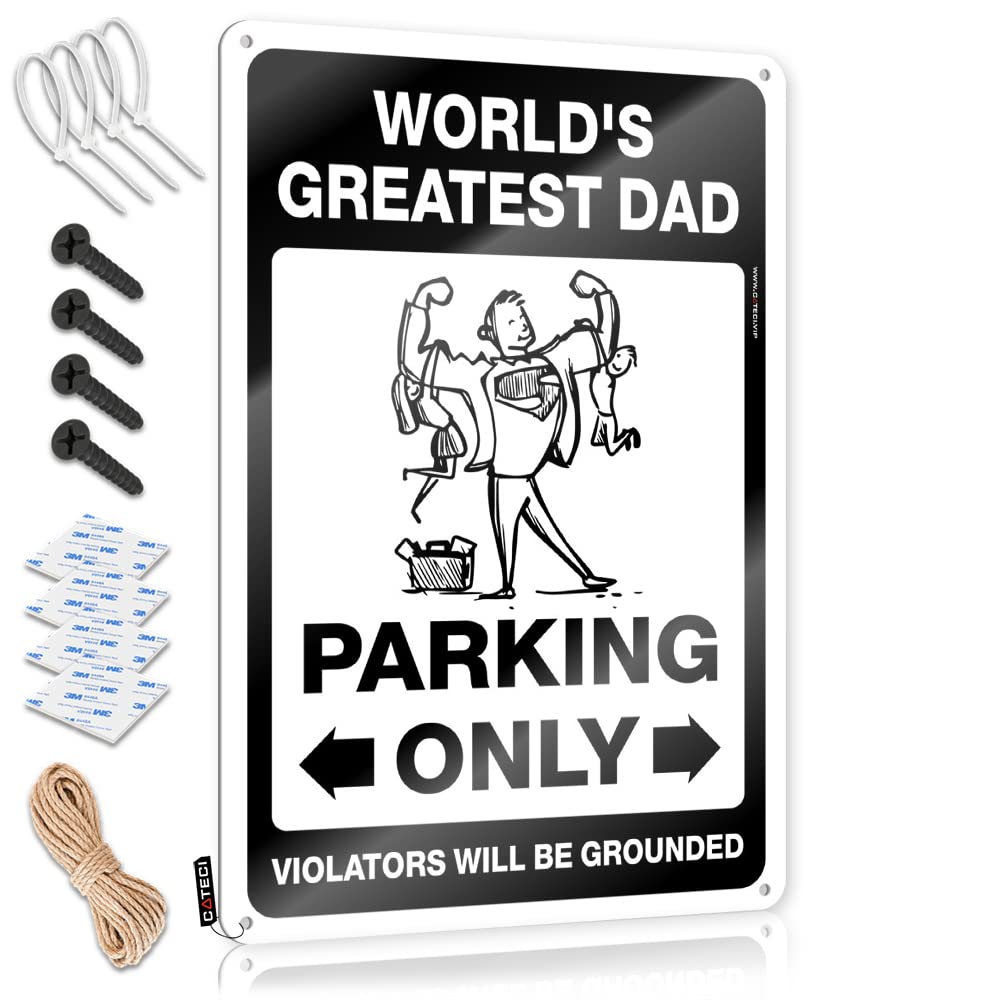 Pool Stuff Shabby Chic Vintage Wall Decor - World's Greatest Dad Parking Only Rustic Wall Art Soft Area Easy Hang For Cave(30X40CM)