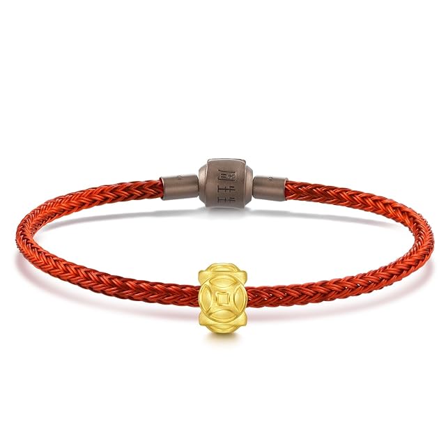 Chow Sang Sang CHOW SANG SANG 999 24K Gold Charme Mini Charm Wealthy Bliss Bamboo Charm Bracelet for Women 94382C