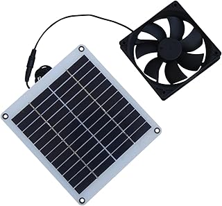 Alanmoship Ventilador de ventilación del panel solar 5W fijado con el motor de 12V DC para la construcción policristalina del gallinero del invernadero negro