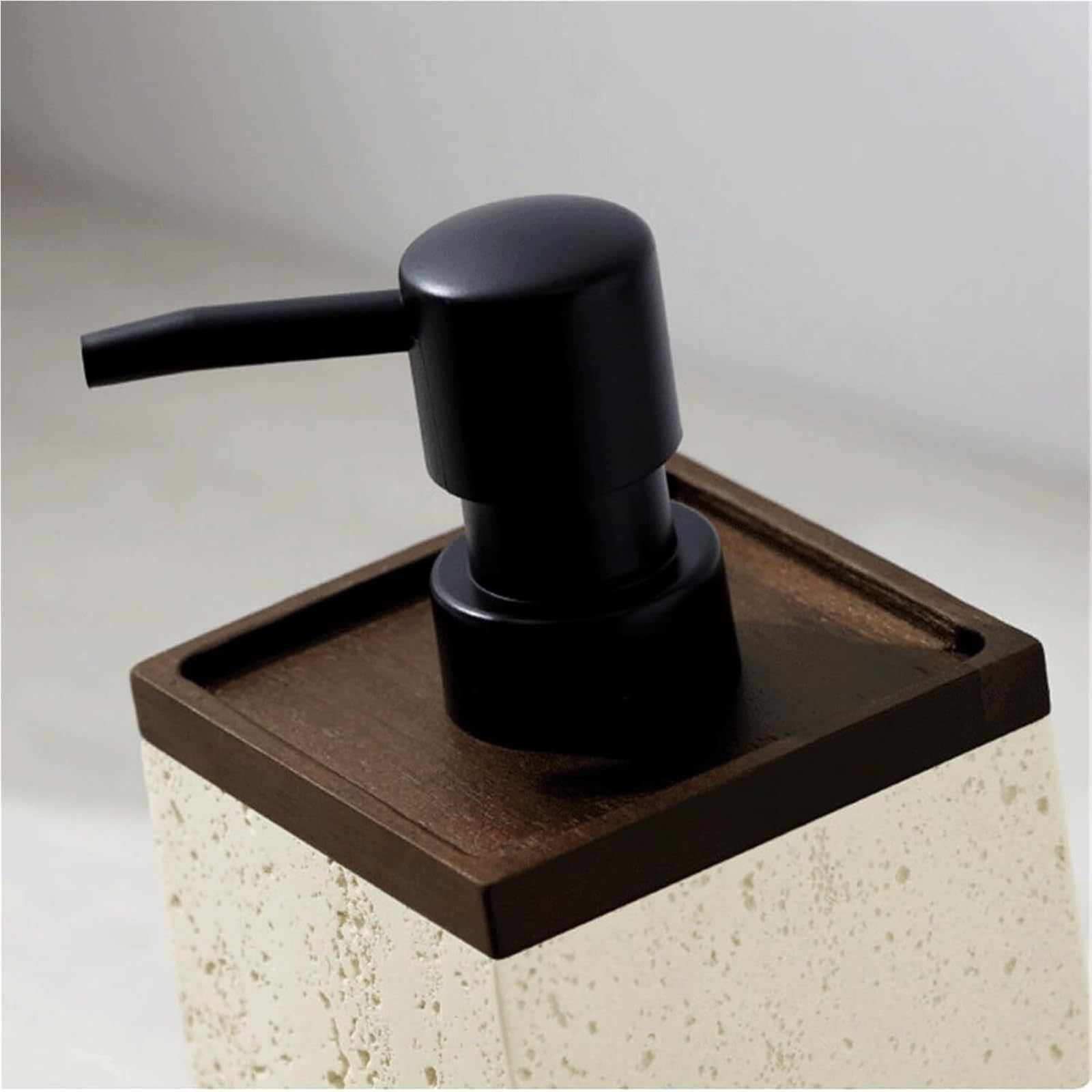 Dispenser Sapone In Arenaria Con Effetto Noce E Pompa A Pressione | Flacone Ricaricabile Effetto Pietra, Pompa Per Sapone, Lozione, Shampoo, Bagnoschiuma E Detersivo Piatti(White)