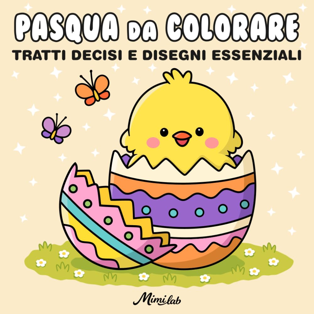 PASQUA DA COLORARE: 25 Disegni con Tratti Decisi e Contorni Marcati: Libro da Colorare Pasquale Semplice e Rilassante per Bambini, Adulti e Senior