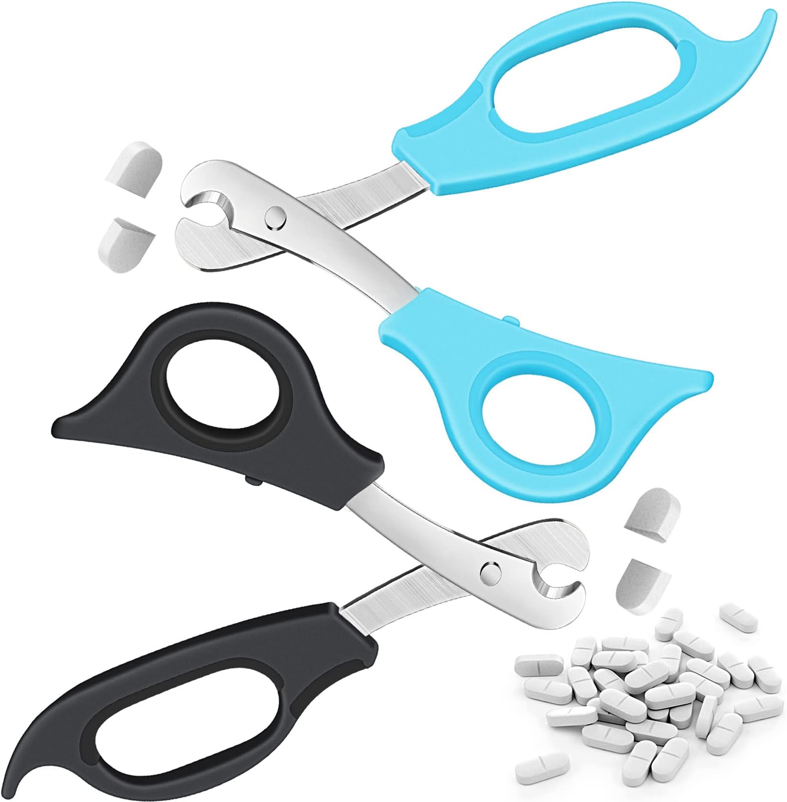 2 Pieces Pill Splitter Scissors Pill Scissors Cutter with