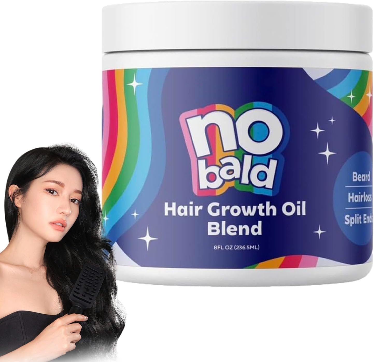 No Bald Hair Growth Oil Blend Hair Mask for Damaged Frizzy Hair Deep Conditioning 236.5ml