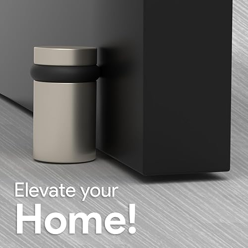 Miniatura 3 de Mega Handles Tope de puerta de piso, tope de puerta plateado de instalación rápida, protector de pared para pomos de puerta, tope de puerta con