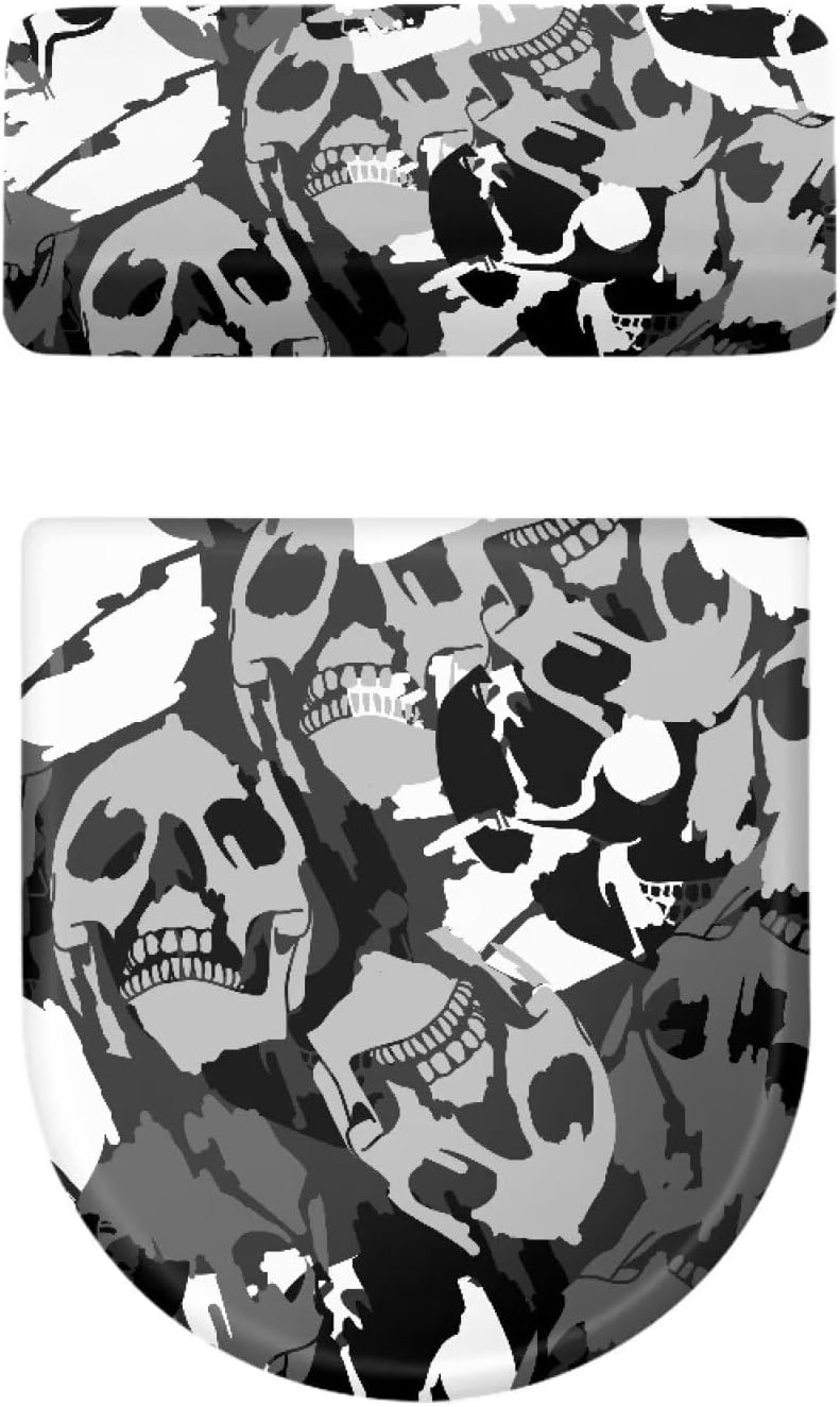 Print Skull Toilet Lid Tank Lid Dust Cover Toilet Seat Cover Soft Machine Washable Toilet Tank Cover Decorative Accessories 2 Piece Set Toilet Seat Cover Accessories Decor