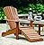 Outdoor Interiors CD3111 Eucalyptus Adirondack Chair and Built In Ottoman