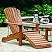 Outdoor Interiors CD3111 Eucalyptus Adirondack Chair and Built In Ottoman